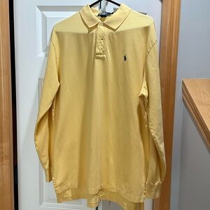 Polo by Ralph Lauren Soft Yellow Long Sleeve Polo, XL
